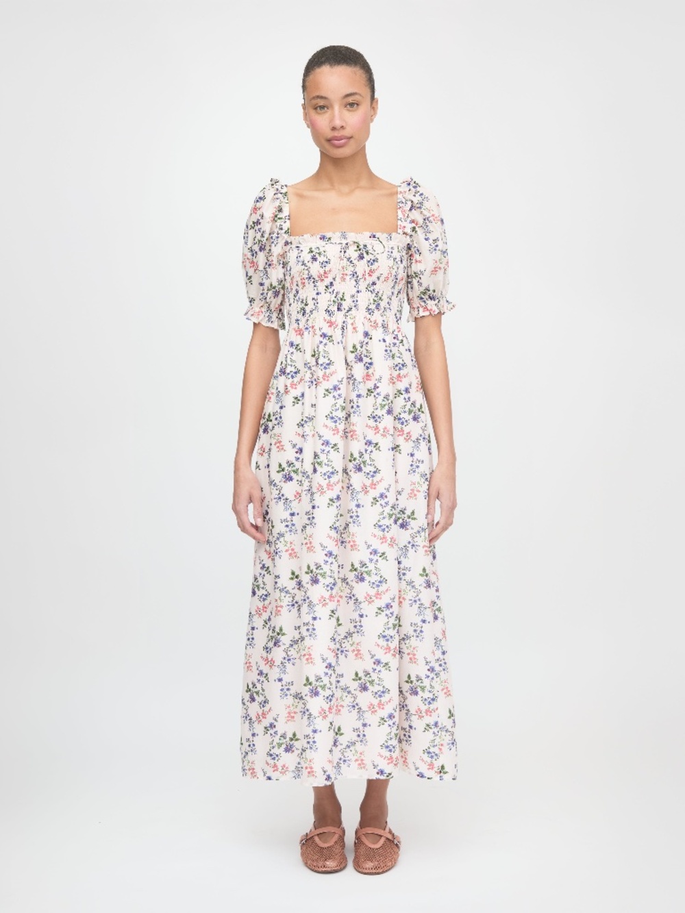 Hill House Home The Scarlett Nap Dress - Pink Scallop Bow Chintz Size XXSPink Sc